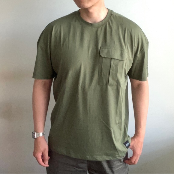 NATIVE YOUTH Other - NEW Native Youth Green Military Drop shoulder Pocket Tee t-shirt Sz M